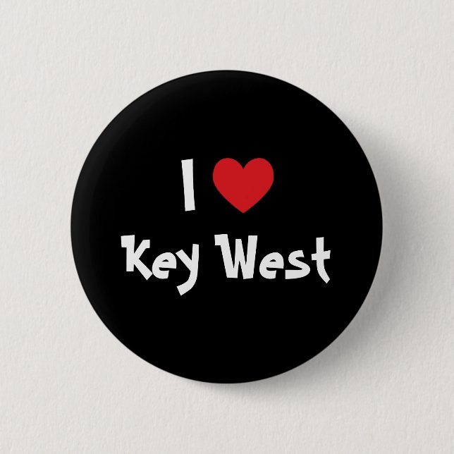 I Love Key West Florida Pinback Button (Front)