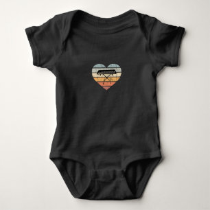 I Love Keyboard and Synthie Retro Heart Baby Bodysuit
