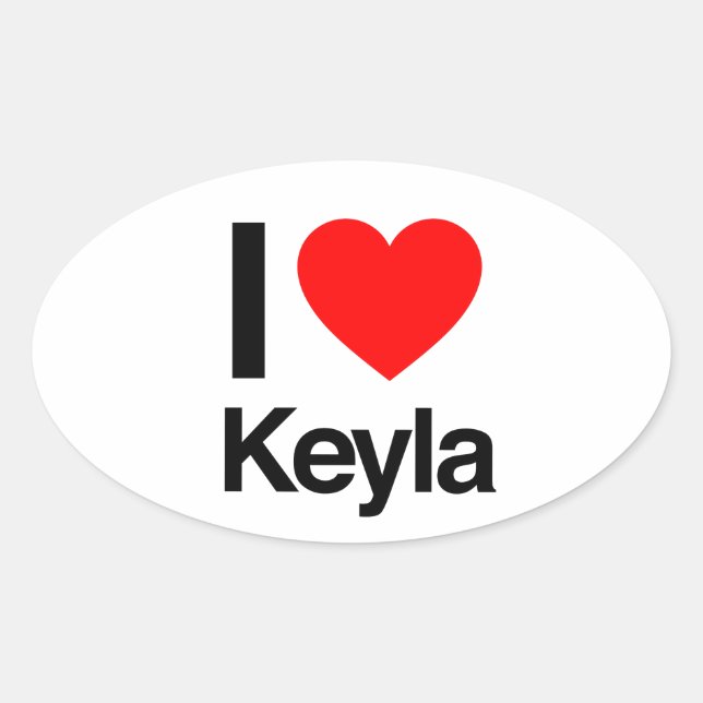i love keyla oval sticker (Front)