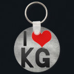 I Love KG Keychain<br><div class="desc">I Love KG. Great modern KG gift design with a cool heart for any KG lover.</div>