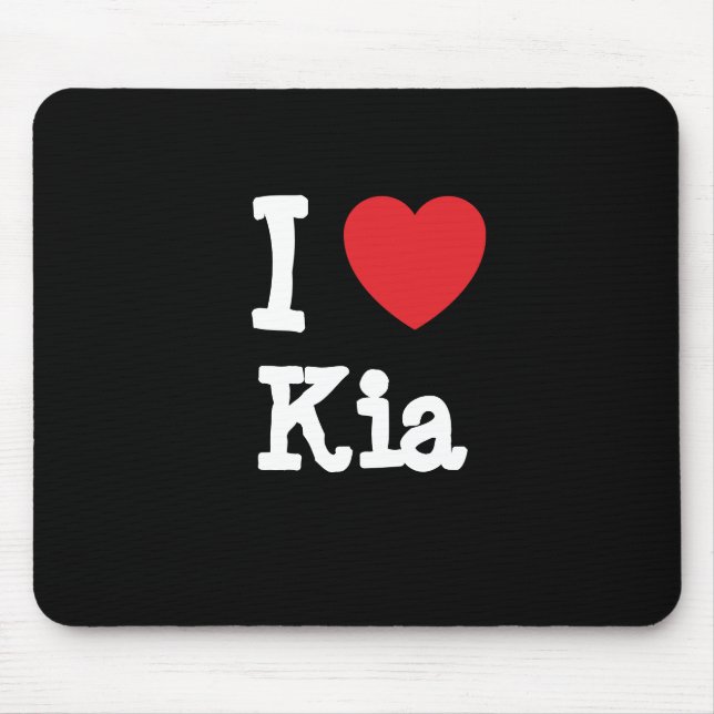 I love Kia heart T-Shirt Mouse Pad (Front)