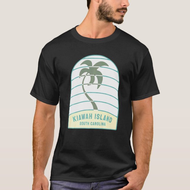 I Love Kiawah Island South Carolina Palm Tree Sc V T-Shirt (Front)