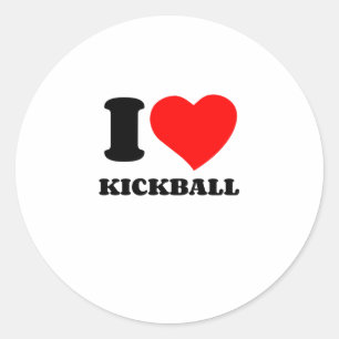 I LOVE KICKBALL CLASSIC ROUND STICKER