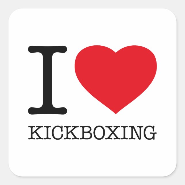 I LOVE KICKBOXING SQUARE STICKER (Front)