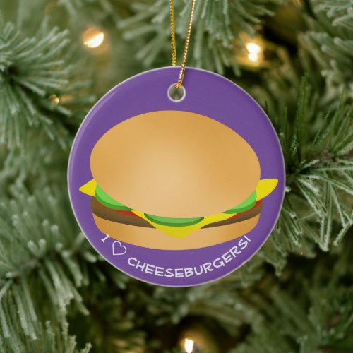 I Love Kiddie Cheeseburgers  Ceramic Ornament