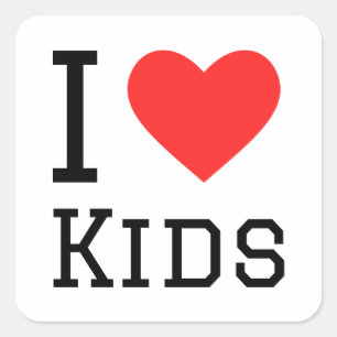 I love kids square sticker