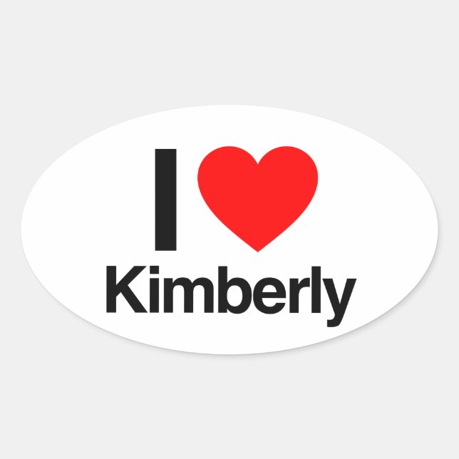 i love kimberly oval sticker (Front)