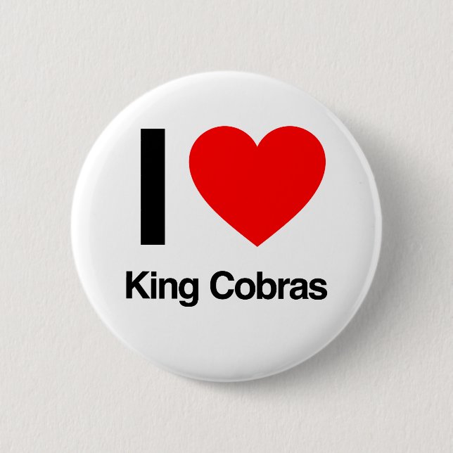 i love king cobras button (Front)