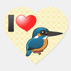 I Love Kingfishers Heart Sticker
