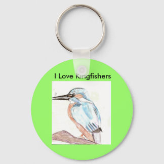 I Love Kingfishers Key Ring