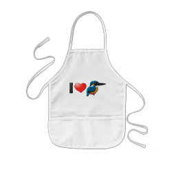 I Love Kingfishers Kid's Apron
