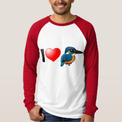 I Love Kingfishers Men's Canvas Long Sleeve Raglan T-Shirt