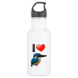 I Love Kingfishers Water Bottle (24 oz)