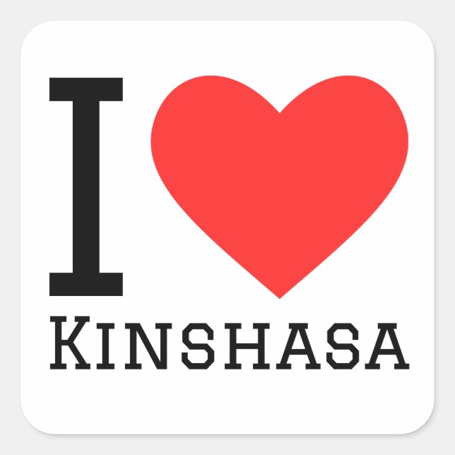 I love Kinshasa  Square Sticker (Front)