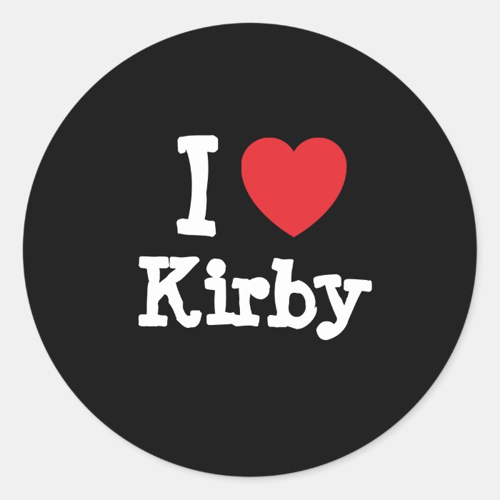 I love Kirby heart custom personalized Round Sticker