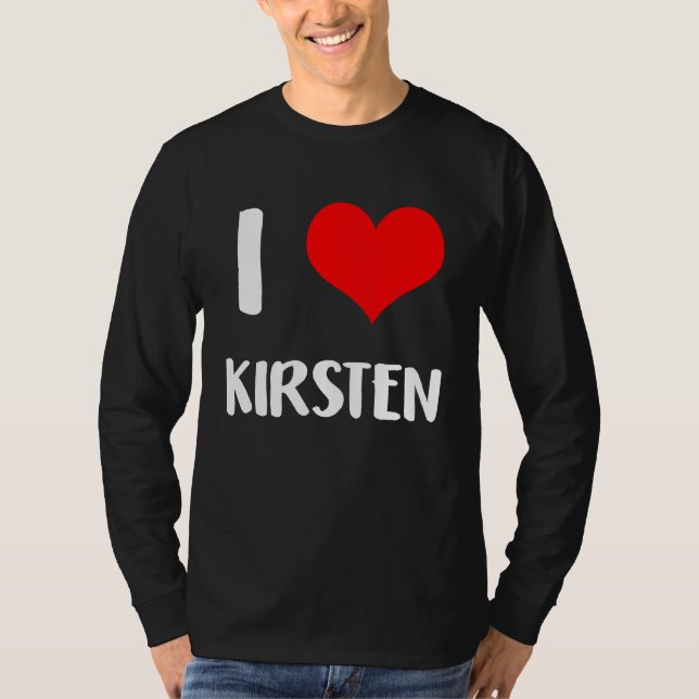 I love KIRSTEN  valentine guy heart Anniversary 6 T-Shirt (Front)