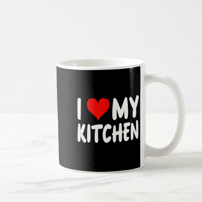 I Love Kitchen - Heart - Funny Cute Cook Remodel C Coffee Mug (Right)
