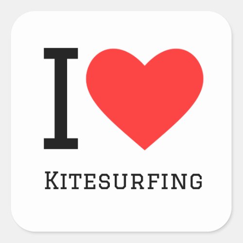I love kitesurfing square sticker