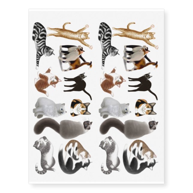 I Love Kitty Cats Temporary Tattoo (Front)