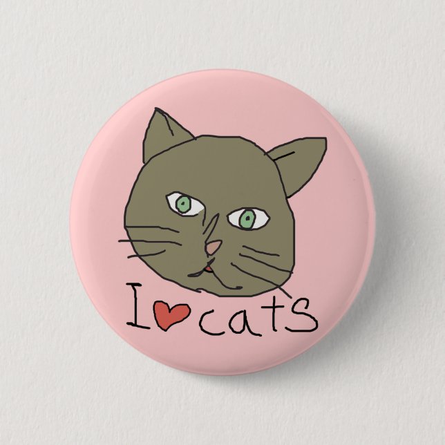 I love kitty pinback button (Front)