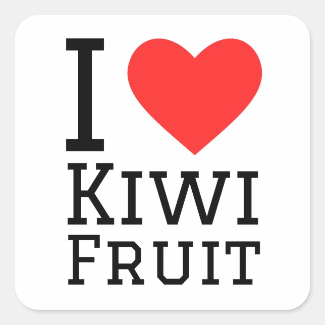 I love kiwi fruit square sticker (Front)