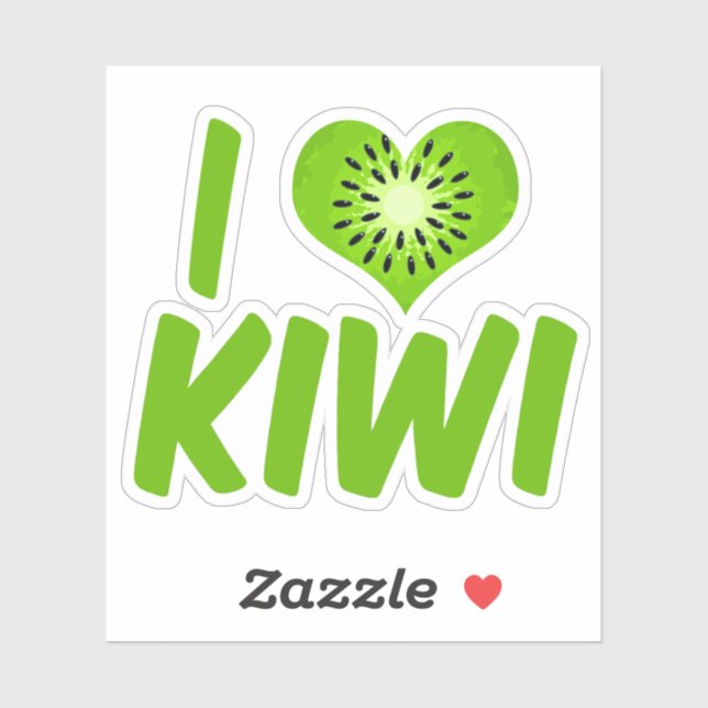 I Love Kiwi Fruit Sticker (Sheet)