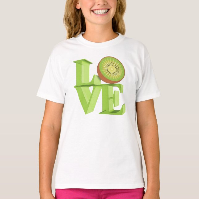 I LOVE KIWI(Kiwi Fruits/Kiwi Berry) T-Shirt (Front)