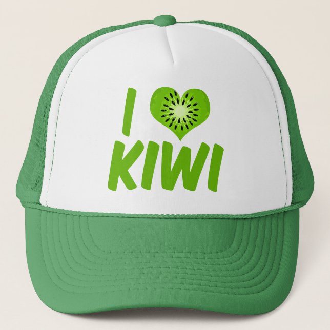 I Love Kiwi Trucker Hat (Front)