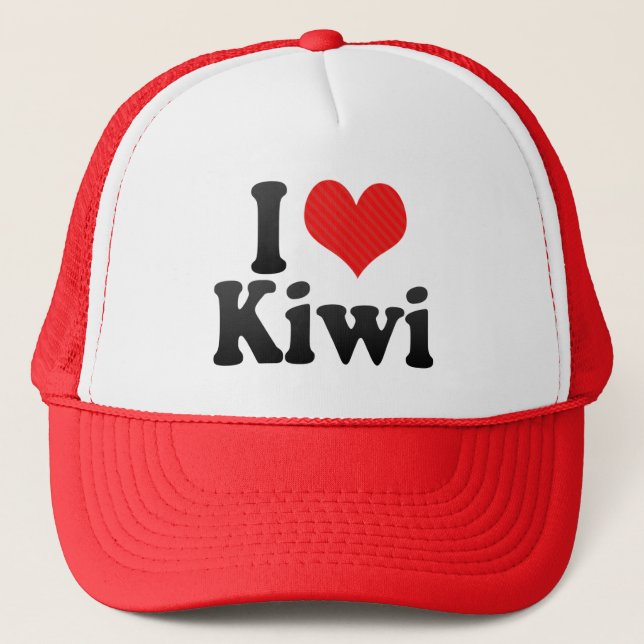 I Love Kiwi Trucker Hat (Front)