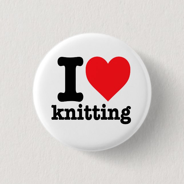 "I love knitting" Button (Front)