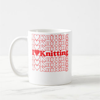 I Love Knitting Cool Vintage Inspired For Knitters Coffee Mug