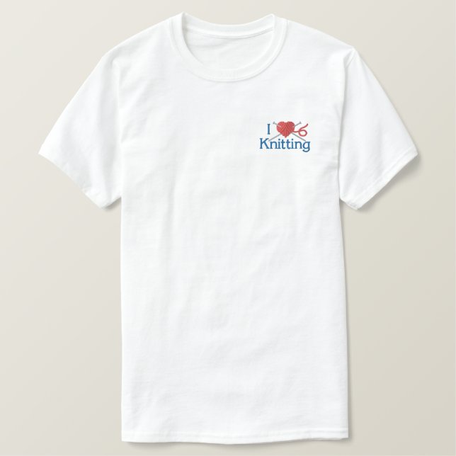 I Love Knitting Embroidered Hoodie (Design Front)