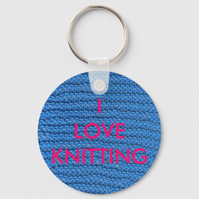 I LOVE KNITTING KEYCHAIN (Front)