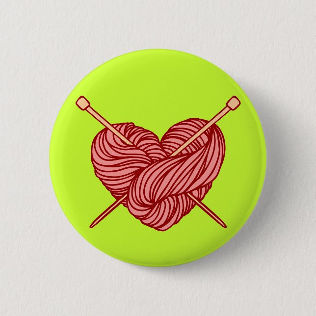 I Love Knitting Pinback Button (Front)