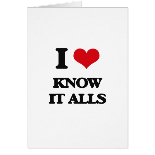 I Love Know It Alls Cards (Front)