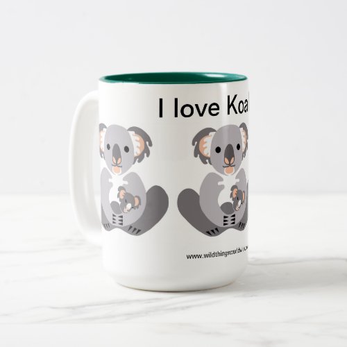  I love KOALAS_ Animal lover _ Endangered animal Two_Tone Coffee Mug