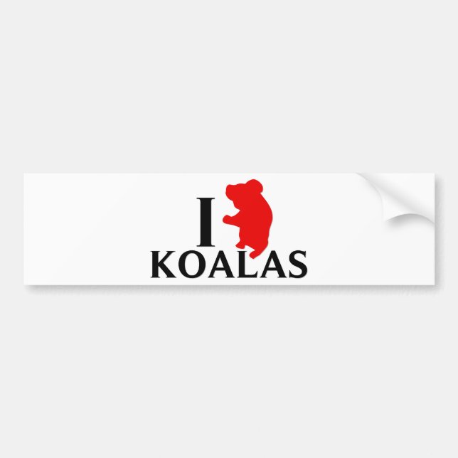 I Love Koalas Bumper Sticker (Front)