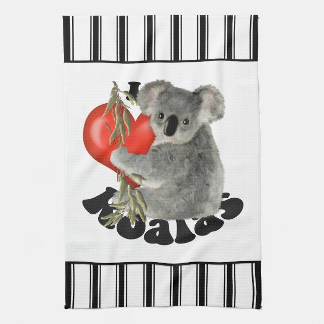 I Love Koalas Kitchen Towel (Vertical)