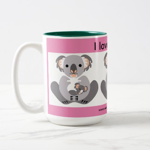 I love  KOALAS  _ Marsupial _ Nature_ Wildlife Two_Tone Coffee Mug