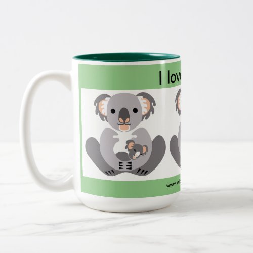 I love  KOALAS  _ Marsupial _ Nature_ Wildlife Two_Tone Coffee Mug