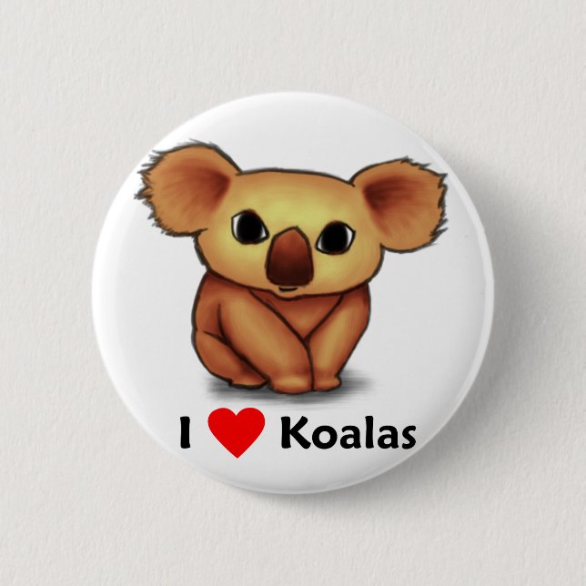 I love Koalas Pinback Button (Front)