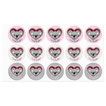 I Love Koalas Sticker Sheet Cute Koala Bear Heart