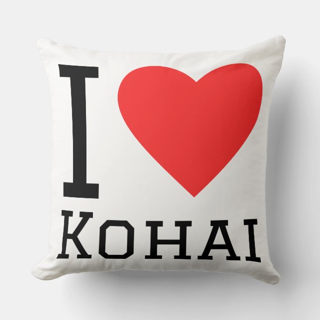 I love kohai square sticker  throw pillow (Front)