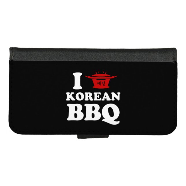I Love Korean BBQ (고기구이) iPhone Wallet Case (Front (Horizontal))