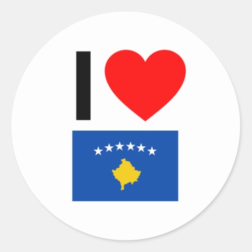 i love kosovo classic round sticker