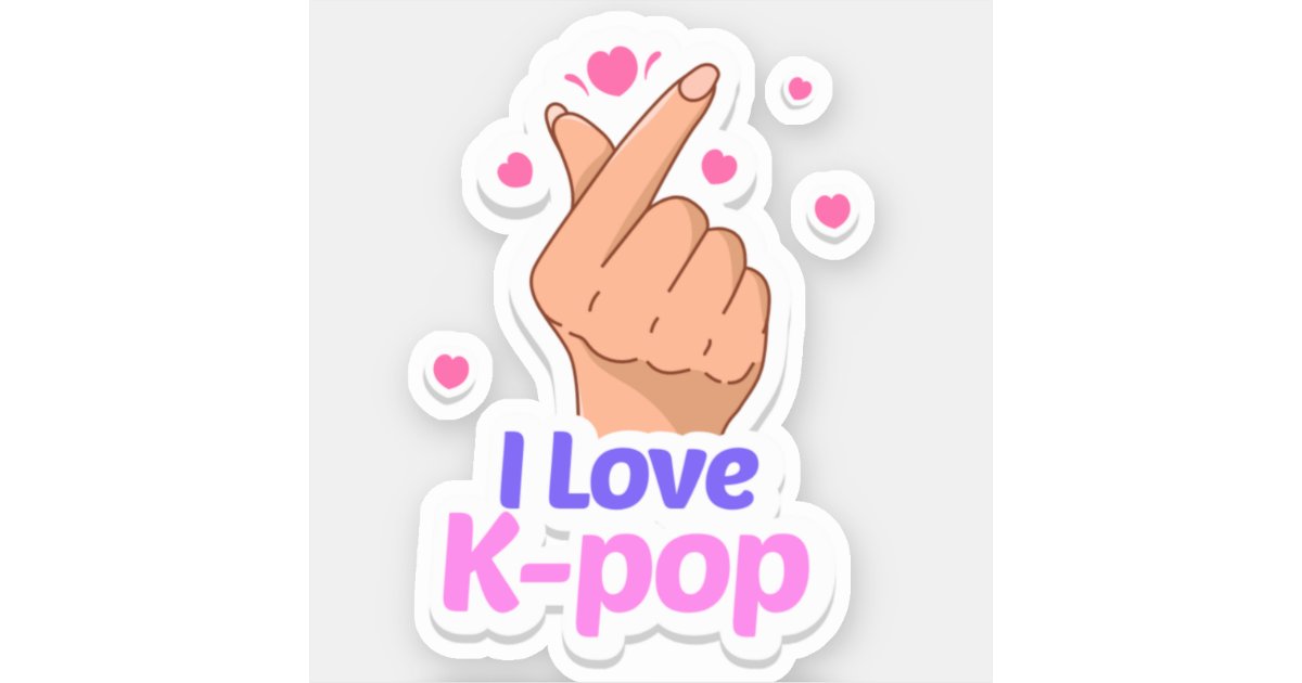I Love Kpop Finger heart Sticker