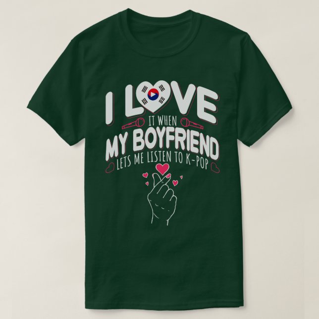 I Love Kpop Korean Heart Kdrama KPop T-Shirt (Design Front)