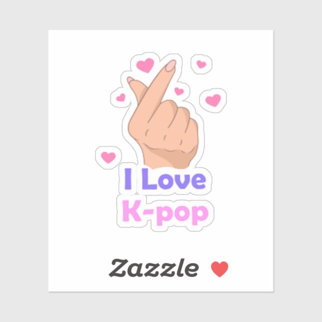I Love Kpop Vinyl Sticker (Sheet)