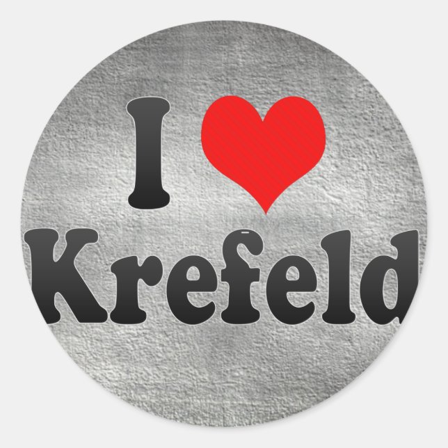 I Love Krefeld, Germany Classic Round Sticker (Front)