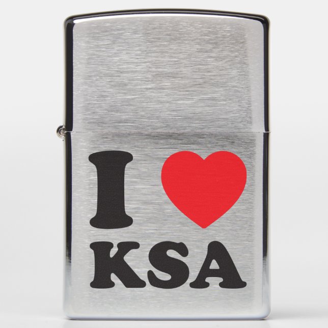 I love KSA  Zippo Lighter (Front)